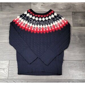 Tommy Hilfiger Women's Fair Isle Sweater Navy Size S